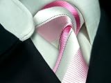 Handmade Woven Silk Tie - Pink & White Stripes - From The Silk Tie Company - An Excellent Silk Tie