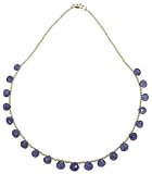14k Yellow Gold 2mm Gold Bead Necklace and Iolite Briolette Station Necklace, 16
