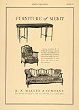 IMAGE OF 1917 Ad H Z Mallen & Company Furniture Table Sofa Chair - Original Print Ad