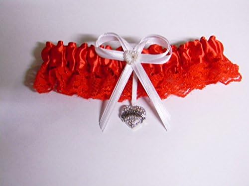 Wedding party ceremony sexy Fireman firefighter Bridal Garter Bling Bling Red