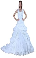 A-line Sleeveless Full Length Satin Lace-Up Square Neck Wedding Dress  with a Chapel Train 