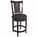 International Concepts 91250 RUSTIC / BLK SWIVEL STOOL WITH 18 Inch DIAM UPHOL SEAT - 24 InchSH