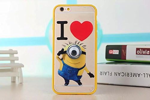 TPGLOBE Iphone 6 Plus/ 6s Plus 3D Case, Cute Cartoon Despicable Ultra Thin and Light clear Soft Silicone Minion with Ring kickstand Holder Case Cover for Apple Iphone 6 Plus/ 6s Plus 5.5 inch
