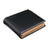 ［ottostyle.jp］ヌメ革＆オイルドレザーショートウォレット 2つ折財布 牛革/ブラック/黒
