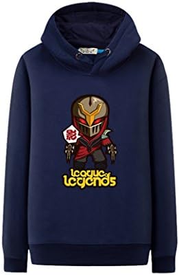 Crofhple League of Legends LOL Heros Zed Cartoon Hoodies Sweaters (2XL, Dark Blue)