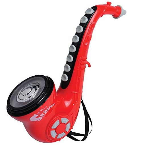 CP Toys Electronic Saxophone with Colorful Flashing Lights and 19 Pre