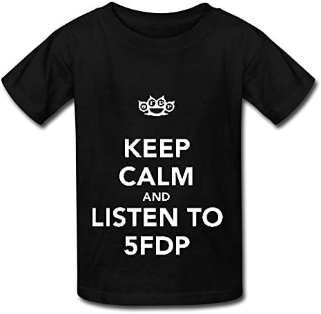 T Shirt For Big Youth'Keep Clam And Listen To Five Finger Death Punch Black