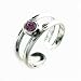 Sterling Silver Dark Pink cz Toe Ring