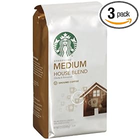 Starbucks House Blend Coffee, Ground, 12-Ounce Bags (Pack of 3)