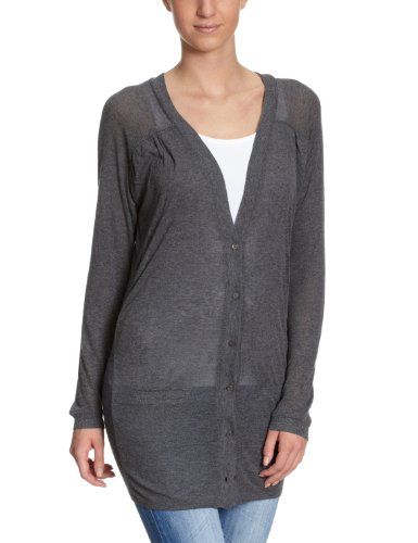 Fine Collection Damen Strickjacke H112R/ Cardigan, Gr. 36 (S), Grau (heather anthracite) Preisvergleich