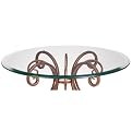 Red Medallion Glass-Top Accent Table - Clear