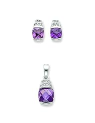 Sterling Silver Cubic Zirconia Earring and Pendant Set