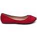 Ollio Women's Shoe Twist Decorative Ribbon Faux Suede Ballet Cute Comfort Flat