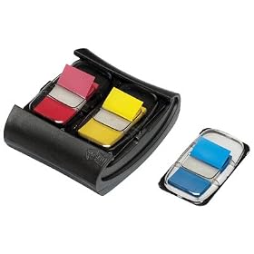Post-it Index Flags Dispensers with Free Desktop Weighted Dispenser - 4 Packs of 25 mm Index Flags