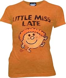 Junk Food Little Miss Late Orange Juniors T-shirt Tee