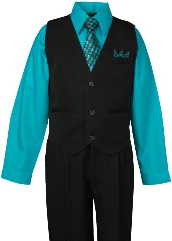 Spring Notion Boys Pinstripe Dress Shirt Vest & Pants Set 20 Turquoise