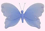 5 Blue Jewel Butterfly nylon hanging ceiling wall baby nursery room wedding decor decoration