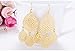 SunIfSnow Women Golden Hollow Geometric One Big Waterdrop Hang Three Small Drop Chandelier Earrings
