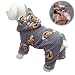 Dog Clothes Winter Fun Monkey Fleece Pajamas size Small