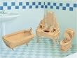 Bathroom Dollhouse Furniture Set 3D Wood Construction Kit, 1/4 Scale