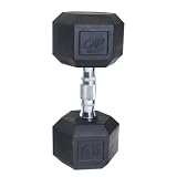 Cap Barbell Rubber Coated Hex Dumbbell with Contoured Chrome Handle (45-Pound) Cap Barbell Rubber Coated Hex Dumbbell with Contoured Chrome Handle (45-Pound)
