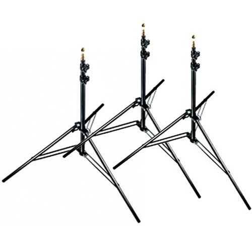 Manfrotto 306BSET 8-Feet Stacker Stands with 015 Top - Pack of 3 (Black)