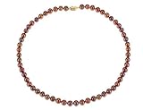 Cultured Chocolate Pearl Necklace 8mm with 14K Gold Accent