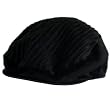 WOOL RIBBED FUR IVY DRIVER CABBY GOLF CAP HAT * BLACK * Medium / Large