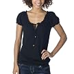 Juniors' Xhilaration® Peasant Top - Ebony