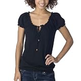 Juniors'Xhilaration®PeasantTop-Ebony