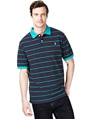 Blue Harbour Pure Cotton Fine Striped Polo Shirt