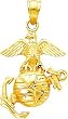 14K Gold US EGA Marine Charm