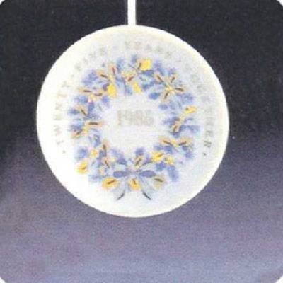 Hallmark 1985 Twenty-Five Years Together Miniature Porcelain Plate Ornament QX5005