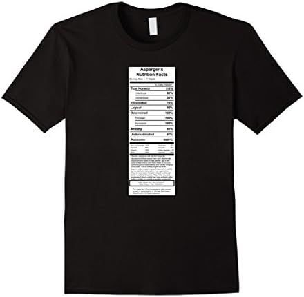 Men's Asperger's Nutrition Facts Label T-shirt Large Black