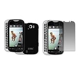 EMPIRE Black Rubberized Hard Case Cover + Screen Protector for T-Mobile HTC ....