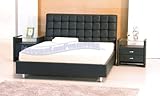 Unique Black Modern Queen Size Bed with Two Night Stands