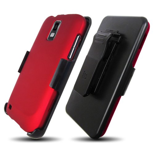 3 in 1 Combo Case & Holster for Samsung Galaxy S II (T-Mobile) T989, Red-Beyond