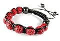 Red Crystal Bead Dharma Zen Bracelet, Adjustable 6 to 9 Inches