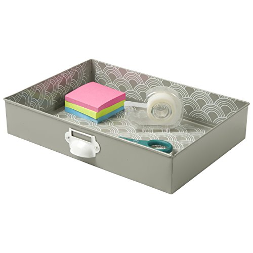 Home Accents Open Metal Desk Tray With Label Holder Desk Organizer