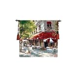 Review ArtExpression  / Corner CafÃ© II - Artist: Brent Heighton - Fabric Size: 53.00 by 53.00 inches Wall Tapestry with hanging rods and tassels included