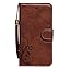 iPhone 6 Case, iPhone 6 Wallet Case, iPhone 6 Case Leather, ACO-UINT Premium Vintage Emboss Flower Flip Wallet PU Leather Cover Skin Case for iPhone 6 4.7 Inch (Strap Case - dark brown)