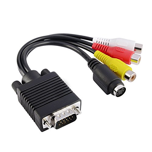 Insten 336047 PC Computer VGA to TV S-Video 3 RCA AV Adapter Cable