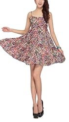 Rayon Spring Summer Sleeveless Spaghetti Strap  Dress