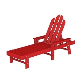 Poly-Wood Long Island Chaise Lounge - Red by Poly-Wood