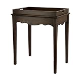 28" Chestnut Brown Butler Wooden Table with Removable Tray