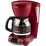 Mr. Coffee TFX26 12-Cup Programmable Coffeemaker, Red