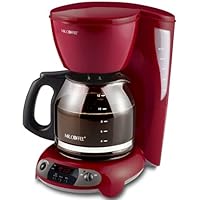 Mr. Coffee TFX26 12-Cup Programmable Coffeemaker, Red