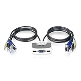 IOGEAR MiniView Micro USB PLUS KVM Switch with Audio and Cables GCS632UW6 (Black/White)