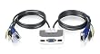 IOGEAR MiniView Micro USB PLUS KVM Switch with Audio and Cables GCS632UW6 (Black/White)
