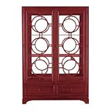 Stanley Furniture Continuum Wood Glass Display in Cinnabar Finish